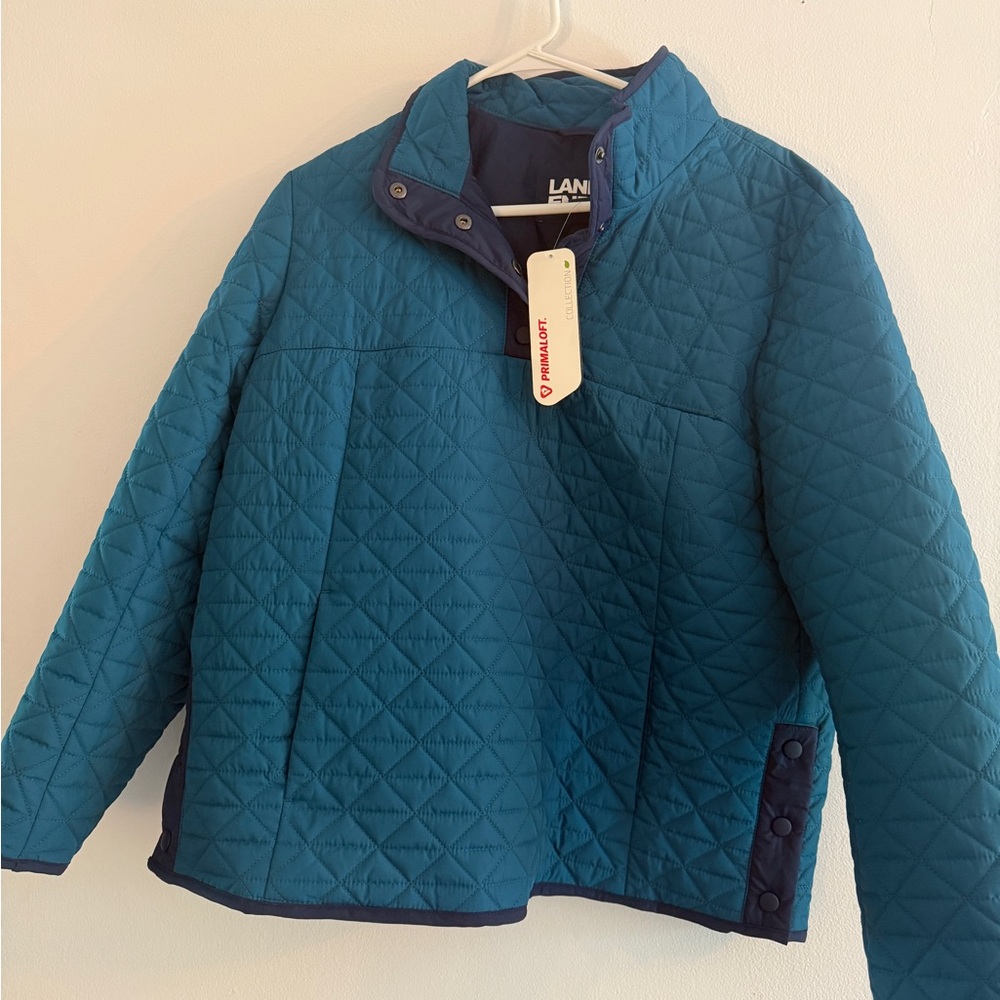 Lands' End Women's Teal Quilted Puffer Jacket - Picture 2 of 6